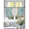 thumbnail image 3 of Coastal Sea Turtle Sheer Curtains 54 Inch Length 2 Panels Set, Summer Coral Ocean Vintage Wood Voile Window Treatment Rod Pocket Short Kitchen Curtains Drapes for Bedroom 52"x54"x2, 3 of 7