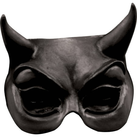 Black Devil Latex Half Mask Adult Halloween Accessory