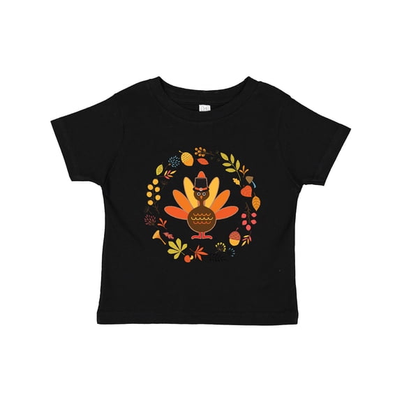 Inktastic Thanksgiving Turkey Fall Holiday Wreath Boys or Girls Toddler T-Shirt
