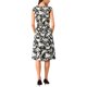thumbnail image 3 of Vestido midi elegante de flores con cuello drapeado y mangas cortas para mujer XS negro, 3 of 5
