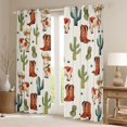 thumbnail image 2 of Homewish Western Cactus Plant Black Out Curtains, Cartoon Cowboy Cowgirl Boot Curtains Pack of 2 (42x63 Each), Teens Kids Boys Girls Bedroom Curtains, Curtains and Drapes Decor, 2 of 6