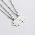 thumbnail image 5 of ELAYARD 2Pairs Couple Necklace Puzzle Shape Titanium Steel Neck Pendant Fashion Jewelry, 5 of 8