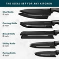 thumbnail image 2 of Home Hero - Kitchen Knives - Chef Knife Set w/ Block - Stainless Steel Kitchen Knives w/ Stand - Black, 5 Pieces, 2 of 7