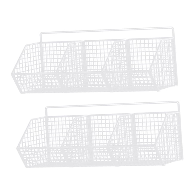 2 Cestas de Almacenamiento para Armario, 3 Rejillas, Decoración de Granja, Organizador Colgante, Cestas Colgantes de Alambre para Frutas, Verduras, Ap blanco perfecl Cesta de almacenamiento colgante