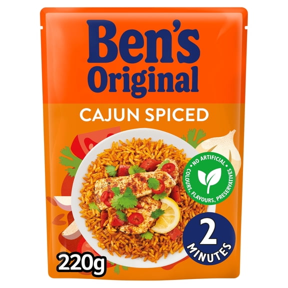 Ben's Original Cajun Spiced Microwave Rice 220G, Imported from Britain