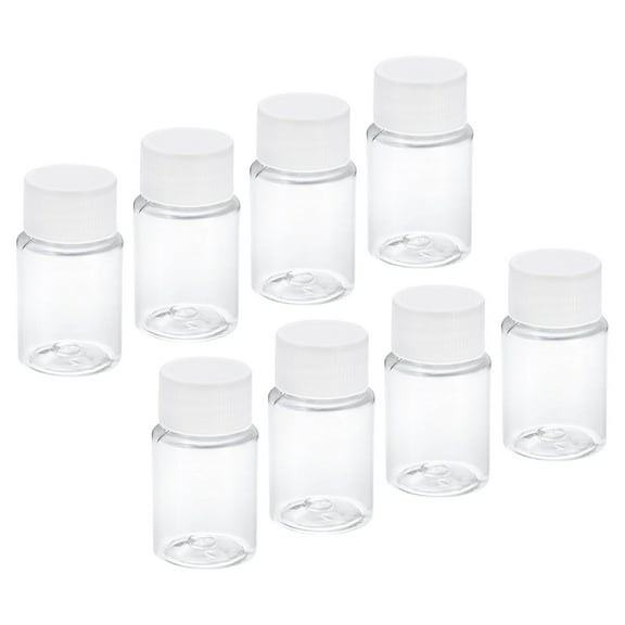 Uxcell 20ml 0.7 Oz Wide Mouth Reagent Bottle Storage Bottles Plastic Sample Containers for Home Laboratory 8 Pack