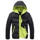 thumbnail image 1 of Abrigos para hombre Abrigo de manga larga Bloque de color Outwear Abrigos cálidos Chaqueta acolchada de invierno Negro Naranja L, 1 of 2