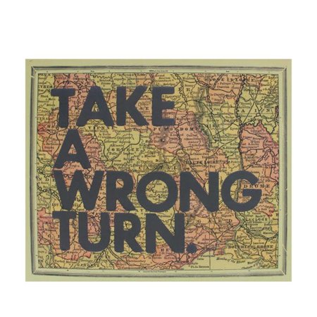 12 Inspirational Quote Take A Wrong Turn Colorful Framed Atlas