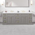 thumbnail image 4 of Epic 84 in. Gray Double Sink Bath Vanity with Carrara Quartz Top and Undermount Porcelain Sinks, 4 of 13