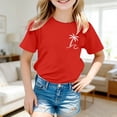 thumbnail image 2 of ZXLBBD Bright Graphic Tees for Girls Lightweight Short Sleeve Stretch T Shirt Outdoor Trendy Blouse Top Loose Fit Summer Dailywear, 2 of 5