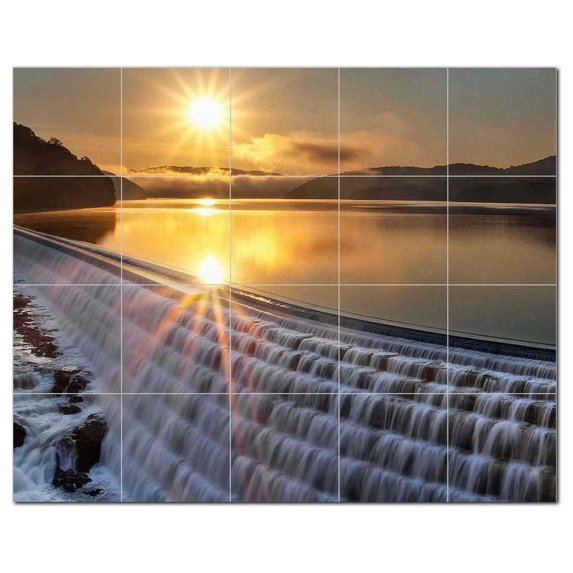 Sunset Photo Ceramic Tile Mural Kitchen Backsplash Bathroom Shower, 405925-M54