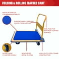 thumbnail image 2 of HPDAVV Foldable Platform Hand Truck - Foldable Dolly Cart 18" W x 28" L for Moving Easy Storage and 360 Degree Swivel Wheels 330lbs Capacity, Blue, 2 of 7