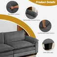 thumbnail image 2 of Ktaxon Corduroy Sofa Bed with Removable Ottoman, 90" Oversized Loveseat with Double Layer Cushions, Pillow Arms, Wood-Grain Legs for Living Room Bedroom Gray, 2 of 9