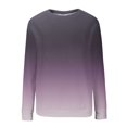 thumbnail image 4 of Besolor Chemises en Tricot pour Femmes Automne Tendance Dégradé Manches Longues Grande Taille Col Rond Blouses, 4 of 5