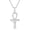 White, variant on Eye of Horus Ankh Cross Pendant Necklace 18K White Gold Plated Iced Out CZ Bling Ancient Egyptian Religious Symbol Protection Chain Jewelry for Men Women Christmas Birthday Gift