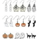 thumbnail image 1 of pares de aretes de Halloween, aretes colgantes de calabaza y gato negro., 1 of 5