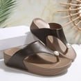 thumbnail image 5 of Women's Flat Slides Sandals Wide Width Sandals Comfot Summer Soft Plantar Slippers Arch Support Slip on Shoes for Women Brown 5.5, 5 of 7