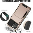 thumbnail image 2 of KOMI pour iPhone 13 Mini Étui avec Porte-Cartes [Ranger 5 Cartes] Étui Portefeuille Antichoc à Double Couche Robuste avec Fente pour Carte Cachée Grand Étui de Rangement pour iPhone 13 Mini (Or Rose), 2 of 5