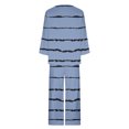 thumbnail image 3 of SHTXOZHI Womens Pajama Sets Long Sleeve Crewneck Tops Wide Leg Pants Two Piece Lounge Set, 3 of 5