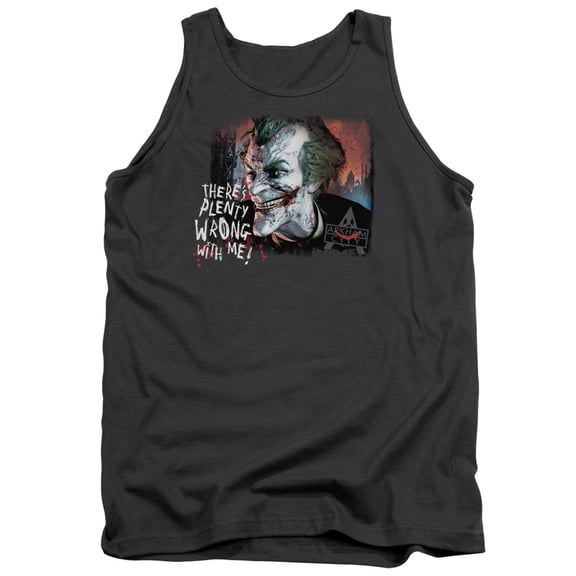 Batman Arkham City Plenty Wrong Adult Tank Top Charcoal