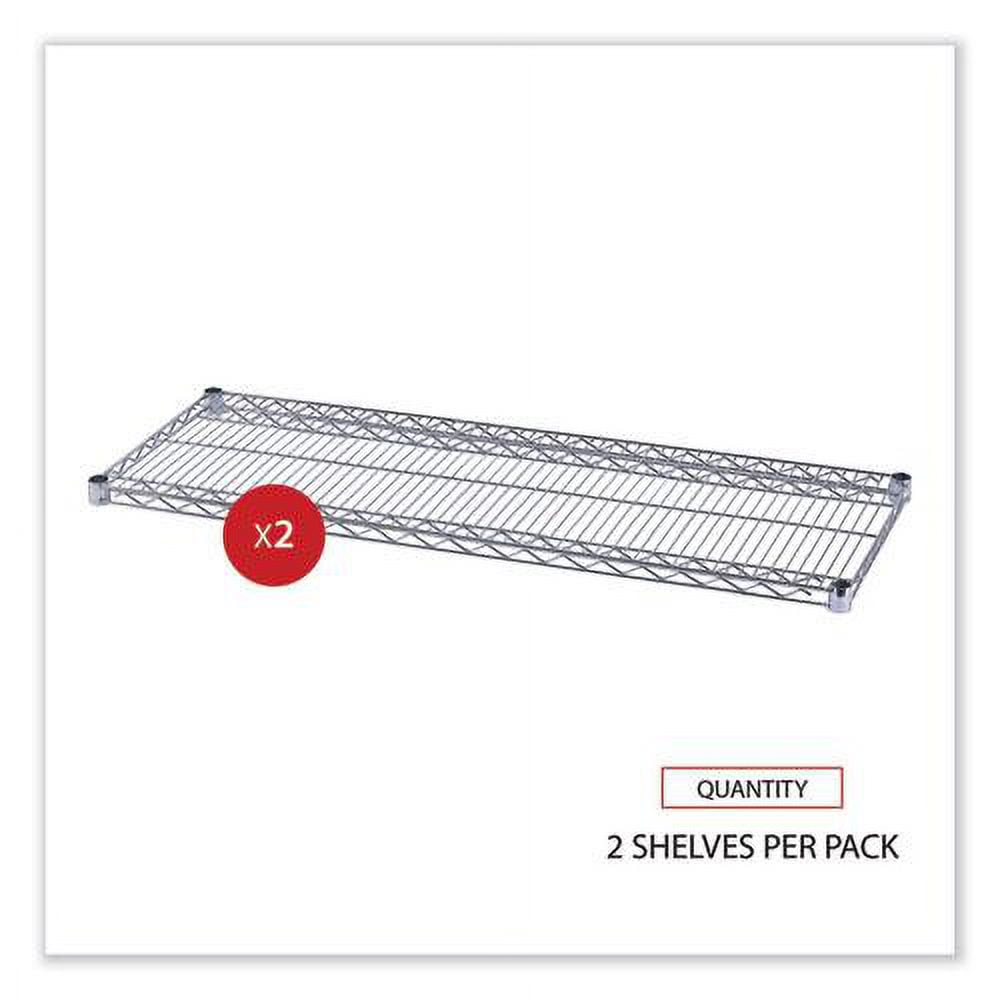 Alera Industrial Wire Shelving Extra Wire Shelves, 48w x 18d, Silver, 2 Shelves/Carton -ALESW584818SR