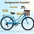 thumbnail image 2 of Ambifirner 26 Inch 7-Speed City Commuter Bike with Lock & Detachable Basket High-Tensile Steel Frame, Lightweight Alloy Wheels & V-Brakes Multiple Colors for Urban Riding, 2 of 8