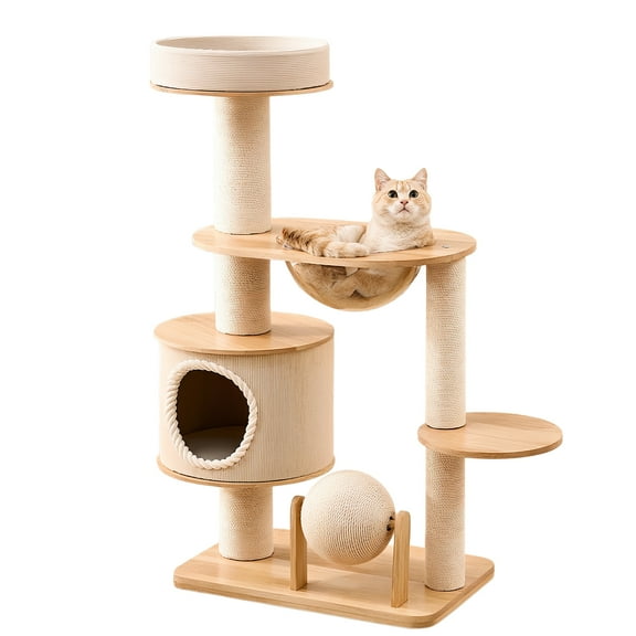 golytefs Handwoven Tower Baskets Wear Resist Multi Level Cat Furniture Breathable Pet Supplies Climbing Frame
