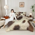 thumbnail image 4 of jejeloiu Cattle Hide Pattern Bedding Comforter Set,Rustic Farmhouse Hunting Twin Comforter Sets,Beige Brown Bedding Set For Adults,Luxury Bedroom Decor,2pcs, 4 of 8