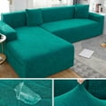 thumbnail image 1 of Waterproof Sofa Covers 1/2/3/4 Seats Jacquard Solid Couch Cover L Shaped Sofa Cover Protector Bench Covers, 1 of 7