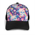 thumbnail image 3 of Yiaed Skull rainbow color space Print Baseball Cap Dad Hat Polo Style Plain Blank Adjustable Size, 3 of 5