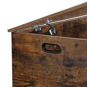 HomGarden 30'' Wooden Toy Chest 150L Large MDF Child Storage Box Cabinet Rustic Brown
