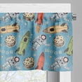 thumbnail image 3 of Ambesonne Space Valance Pack of 2, Astronauts with Rockets, 54"X18", Multicolor, 3 of 5