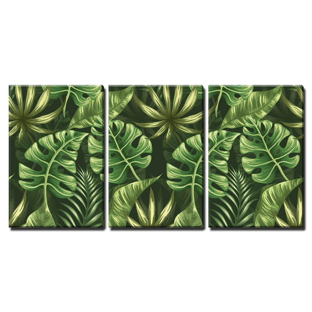 Wall26 3 Piece Canvas Wall Art Vector Seamless Pattern with Palm