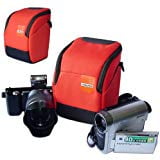 Jvc Camera Bag - First2savvv high quality anti shock Orange Nylon camcorder case bag for JVC GZ E105REK with mini tripod