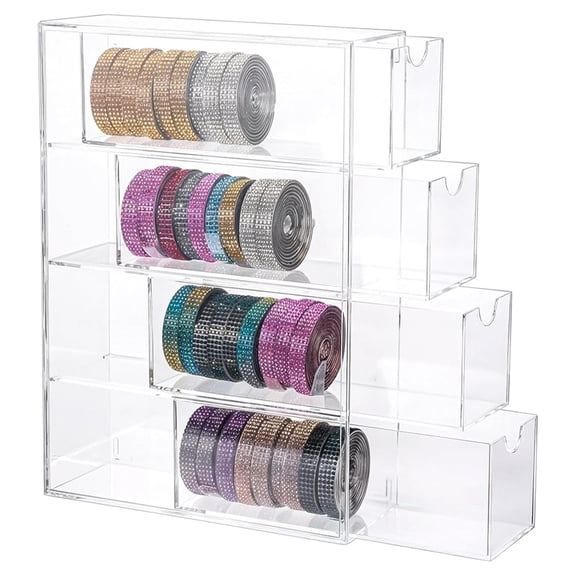 New Arrivals Clear Washi Tape Storage Holder with 4 Sliding Drawers