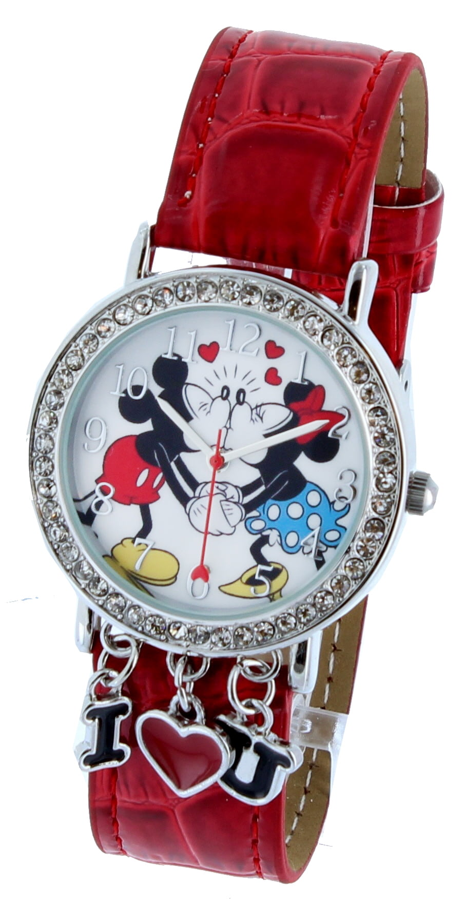 Mickey Mouse Watch Red PU Leather Band NEW Amazon.com: Mickey Mouse Watch for Men – Vintage-Inspired  main image 4