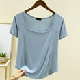 thumbnail image 2 of Mlzmgr T Shirts for Women Square Neck Pajama Tops Loose Fitted Pullover Home Wear Sleep Tops for Women, 2 of 4