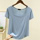 thumbnail image 4 of Camiseta de Manga Corta Mujeres Moda de Verano Yoga Casual Cuello Cuadrado Delantero Hombro Recto Cuello Redondo Superior, 4 of 4