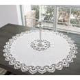 thumbnail image 4 of White European Lace and Antique Jacquard Fabric Table Topper (23"/33"), 4 of 4