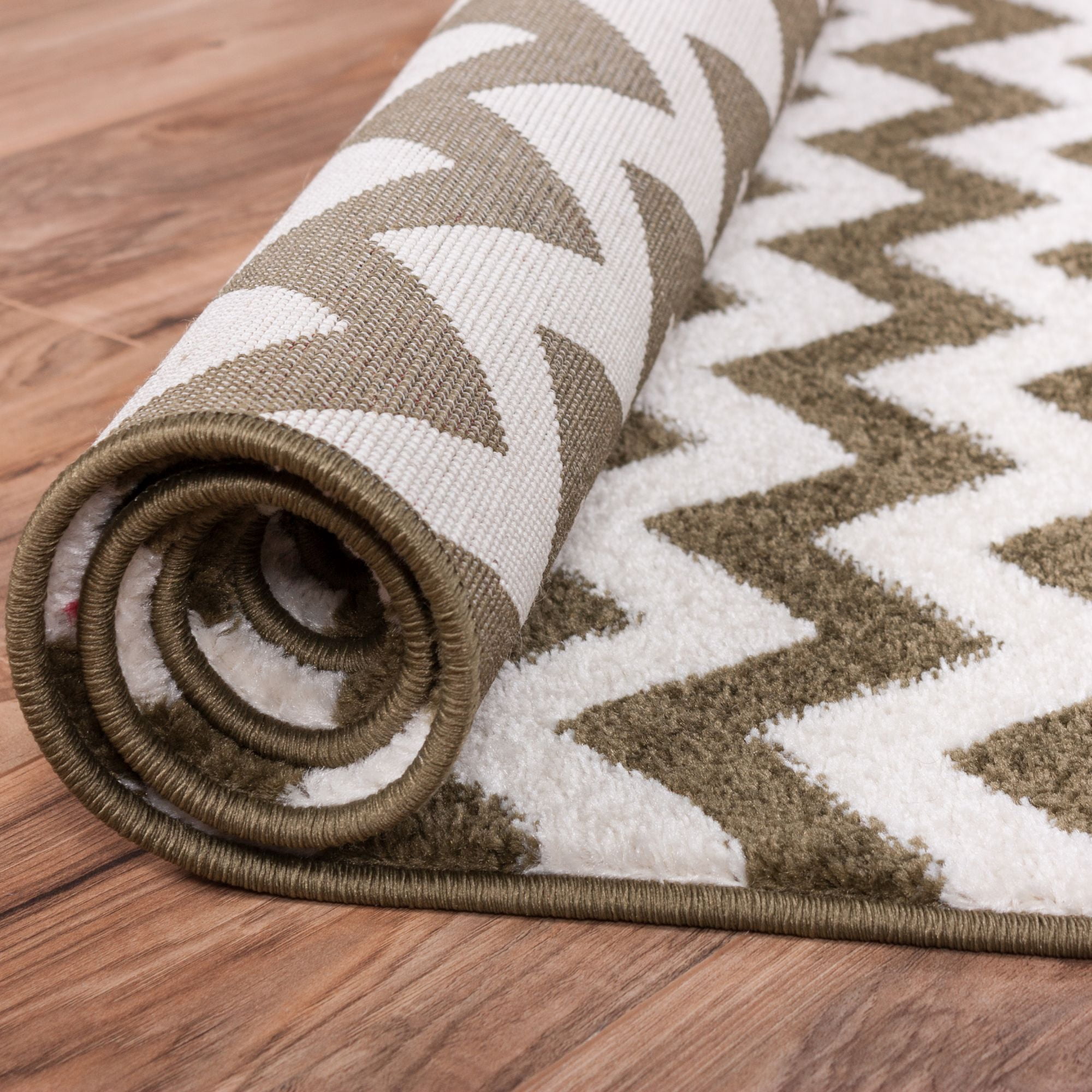 Well Woven Sydney Chevron Transitional Traditional Modern Mid-Century Area Rugs, Green