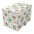 thumbnail image 1 of Christmas Dog Crate Cover, Pattern of Sloths Holiday Socks and Gift Boxes, Easy to Use Pet Kennel Cover Small Dogs Puppies Kittens, 7 Sizes, Seafoam Dark Tan, by Ambesonne, 1 of 6