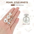 thumbnail image 2 of 6mm Pearl Rivet Studs, 120 Pcs Leather Rivets Pearl Rivet Buttons Spikes for Leather Crafting for Decor Repair DIY Clothing Belts Bags Shoes, White, 2 of 6