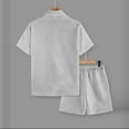 thumbnail image 6 of Handshe Men's Athletic Shorts and Button-Down Shirt Set, Solid Color with Drawstring and Pockets for Sports and Daily Use, 6 of 9