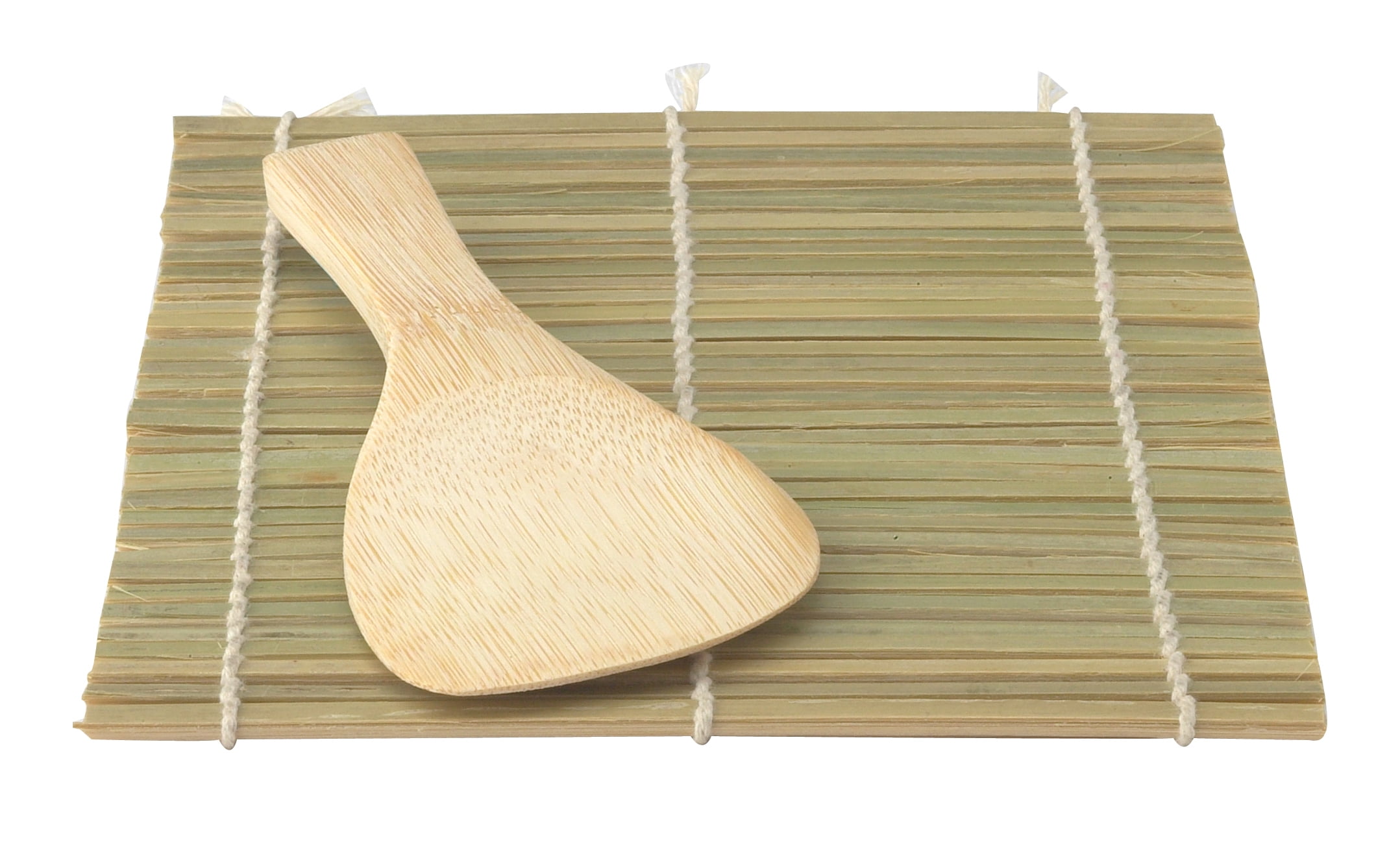 New Helen's Asian Kitchen Natural Bamboo Sushi Mat & Paddle Set 