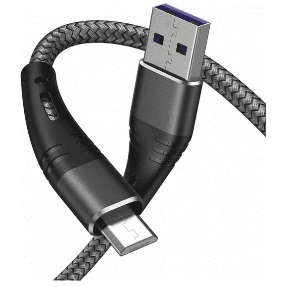 Cable V8 Micro USB de Datos Carga Rápida 3 Metros 2 pzs Gris