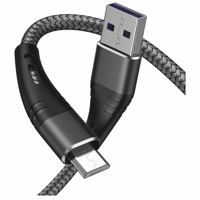 Cable V8 Micro USB de Datos Carga Rápida 3 Metros 2 pzs Gris