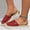Red, variant on Womens Sparkly Glitter Two Band Espadrille Wedge Sandals, Open Toe Slingback Platform Flats, Lightweight Comfort Shoes Silver 5.5(36)