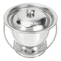 FRCOLOR 2pcs Practical Chamber Pot with Handle Lid Stainless Steel Urinal Portable Pee Bottle