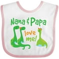thumbnail image 3 of Inktastic Nana Papa Love Me Grandchild Dinosaur Boys Baby Bib, 3 of 4