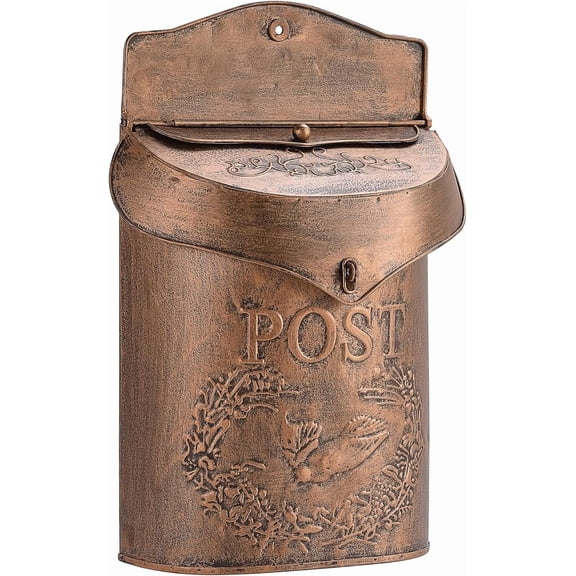 Metal Vintage Mailbox Wall Mount for Front Porch, Decorative Mailboxes for Outside